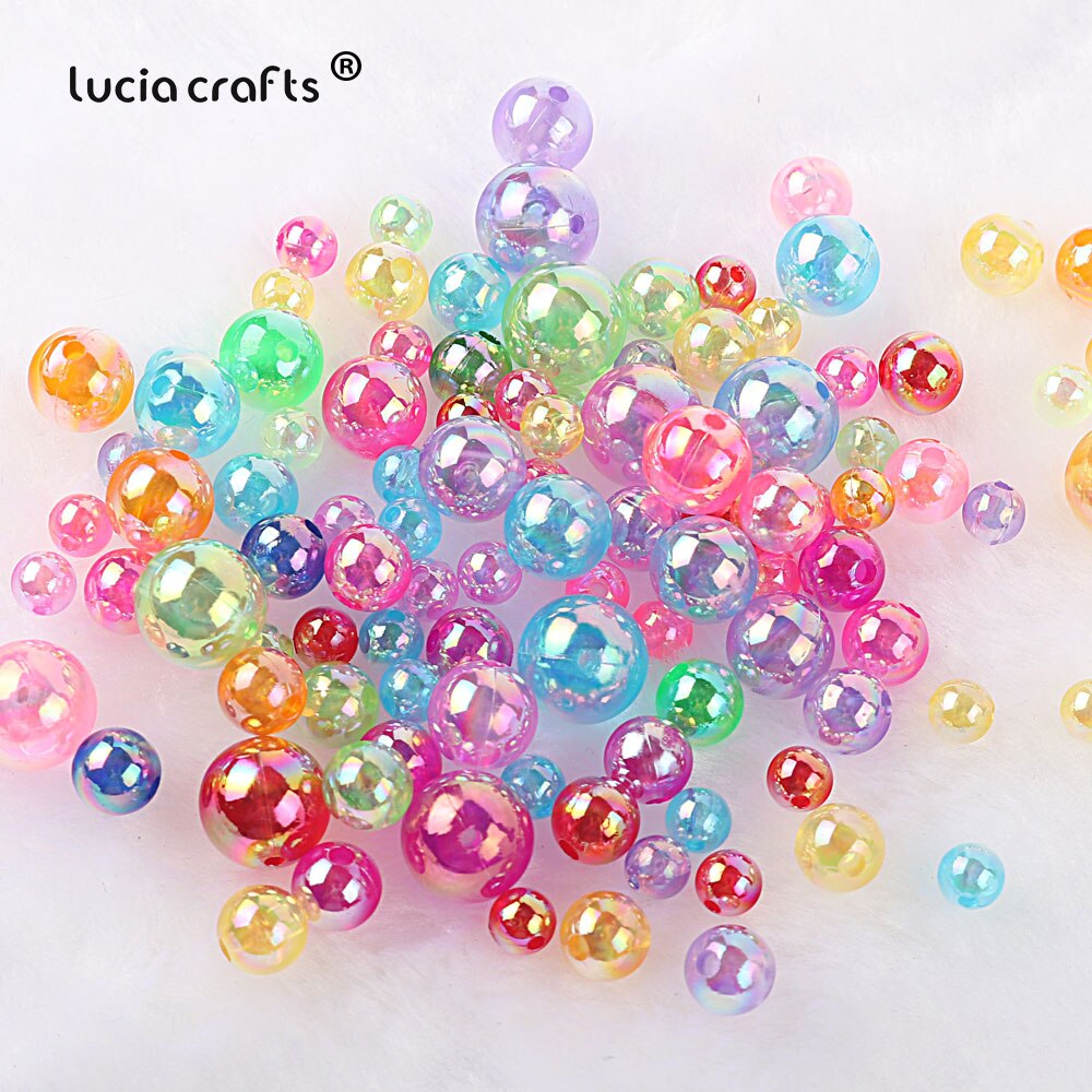 4-12mm AB Color Transparent Imitation Pearl Bead ABS Clear Loose Round Spacer Bead DIY Bracelet Material Jewelry Making E1222