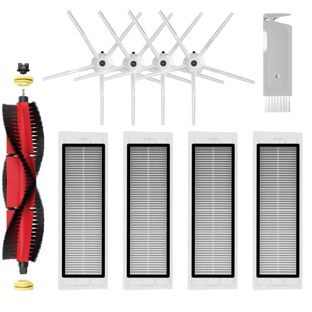 For XiaoMi Roborock s5 Max s6 MaxV s6 Pure Vacuum Spare Parts Water Tank Dust Box HEPA Filter Main Brush Mop Cloth Side Brush: Clear