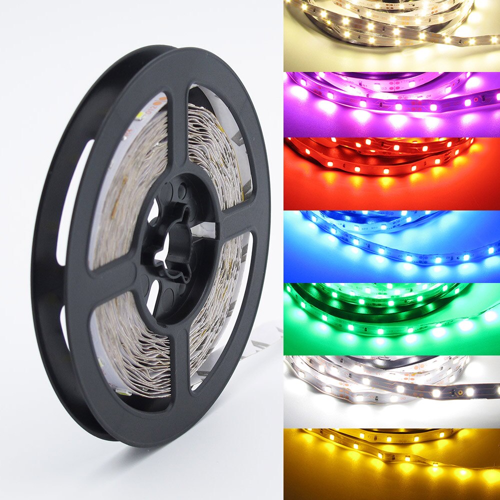 5 M/partij RGB LED strip licht Niet Waterdicht 300 LEDs SMD 2835 12 V LED tape wit/warm wit/blauw/groen/rood/RGB LED String Lamp
