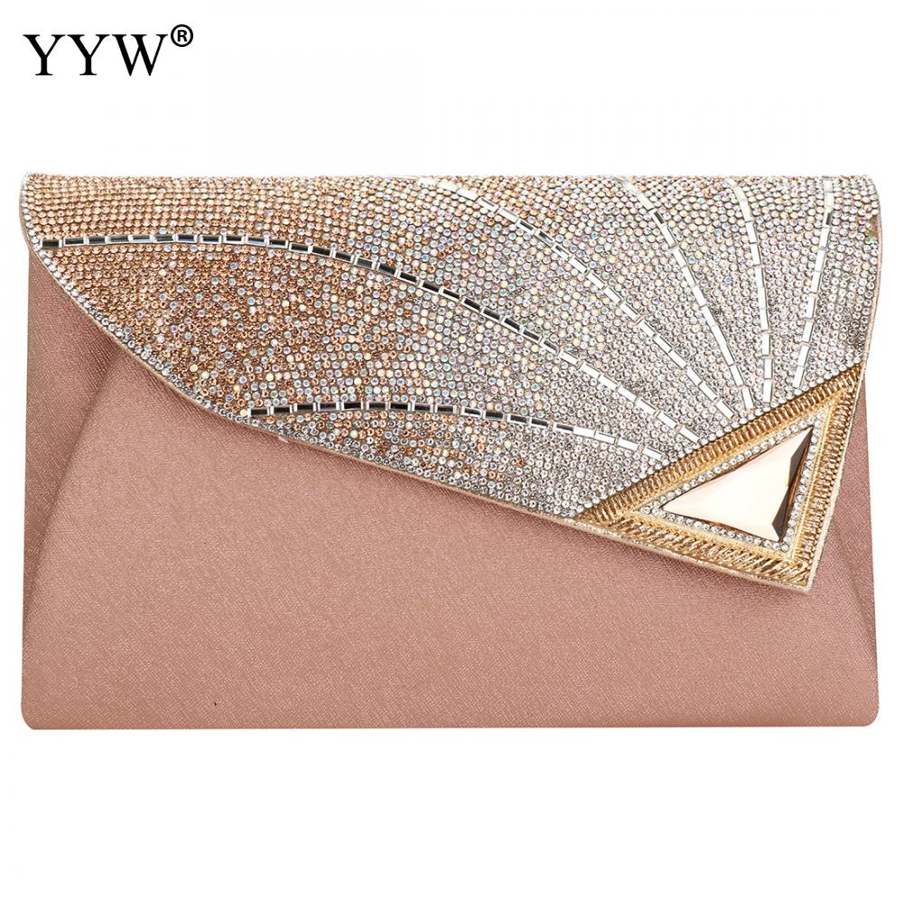 Bolso de mano con diamantes de imitación para mujer, bandolera con solapa, , de lujo, para de noche,: pink