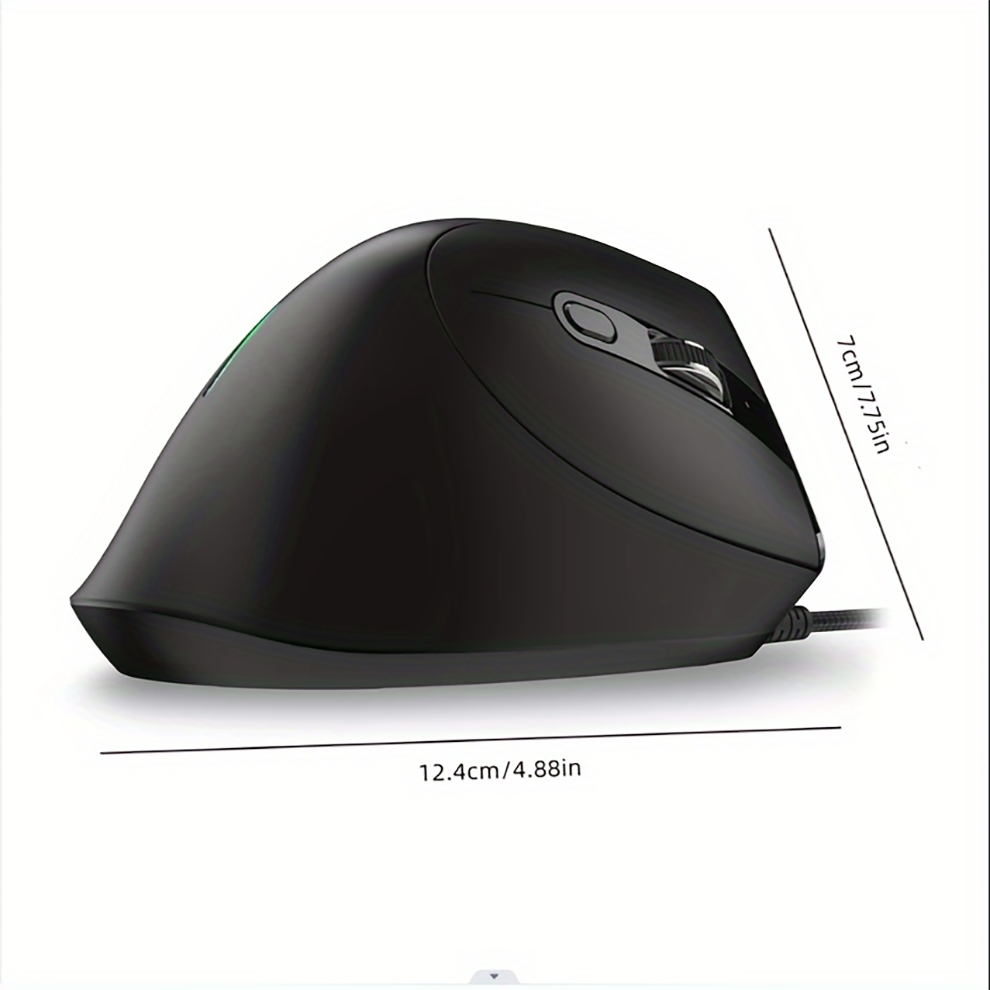 Ergonomic Wired Vertical Optical Mouse for PC/Laptop/Desktkop,12800DPI Adjustable Wired Game Mouse with Programmable,RGB Backlit