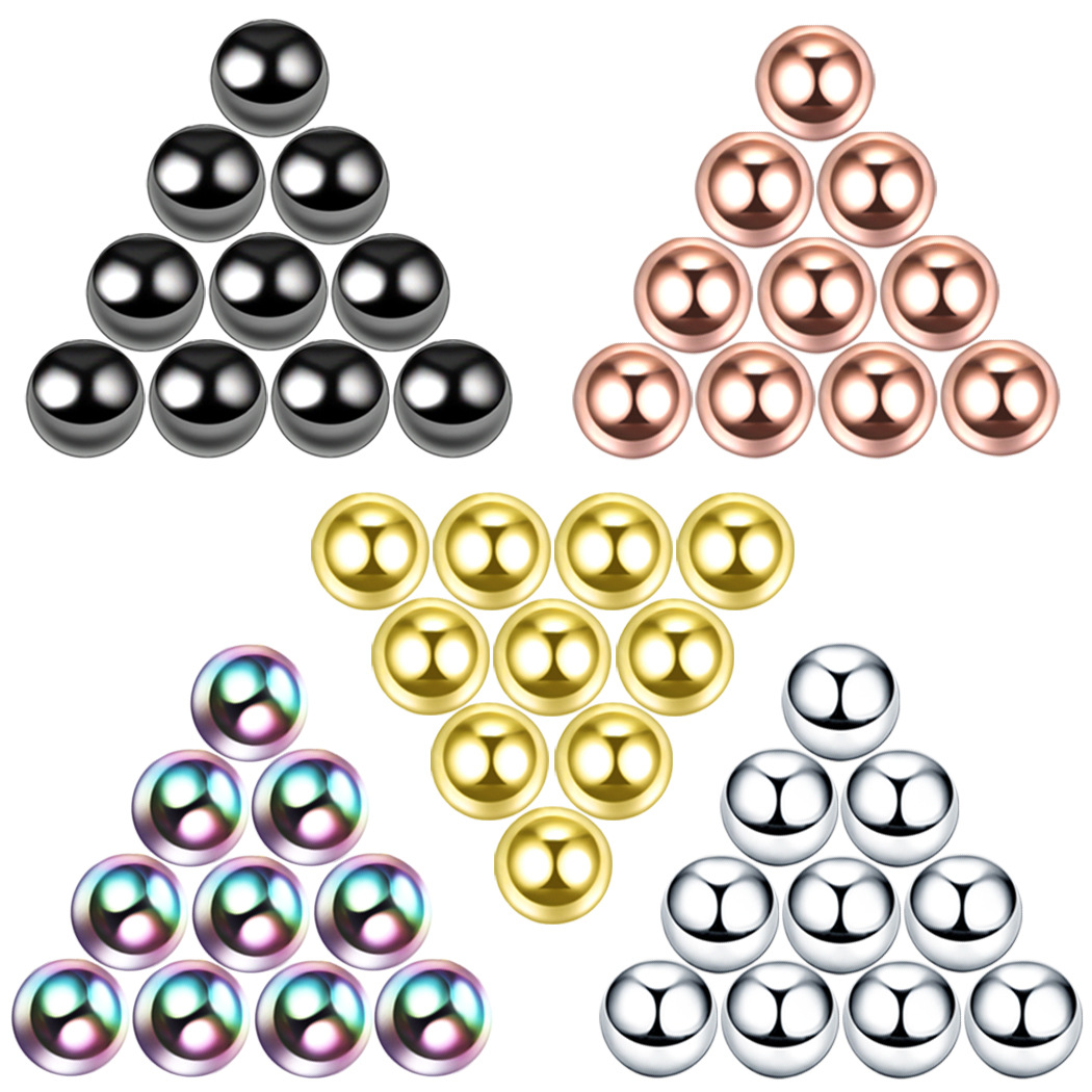Lot de Boules de Piercing en Acier Inoxydable, Vis de Remplacement, Labret, Eyebloguing, en Vrac, Accessoires de Bijoux, 10 Pièces
