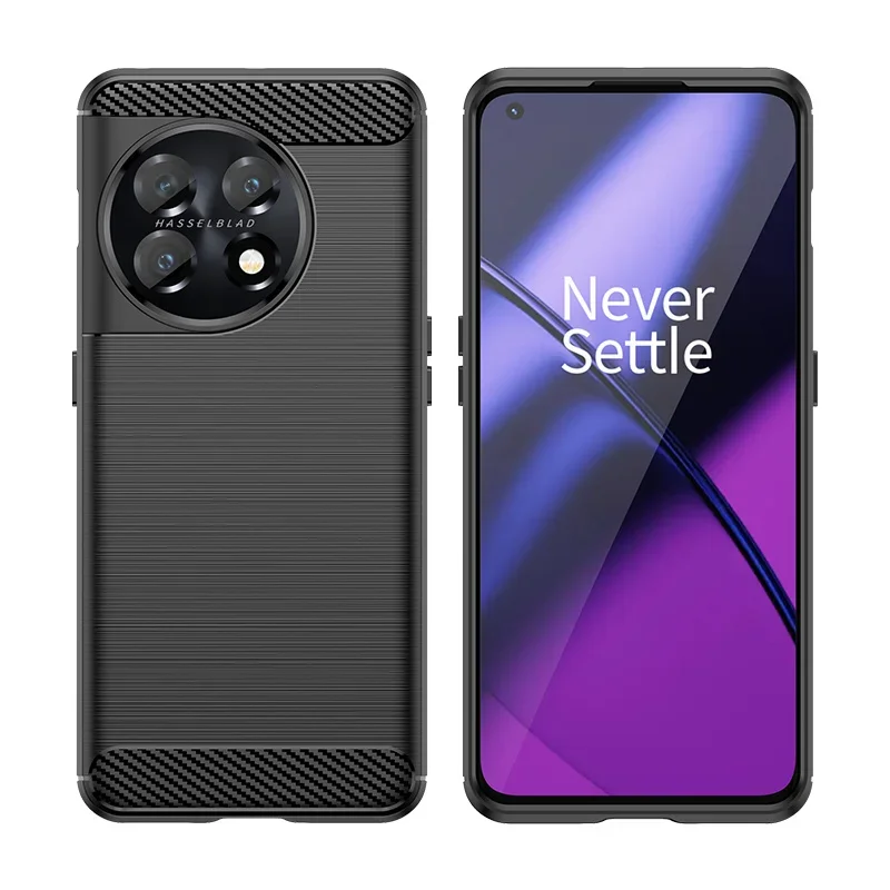 Para OnePlus 13 Funda para OnePlus 13 11 12 12R 9 10 Pro 10T Funda Shell a prueba de golpes suave fibra de carbono TPU parachoques de teléfono
