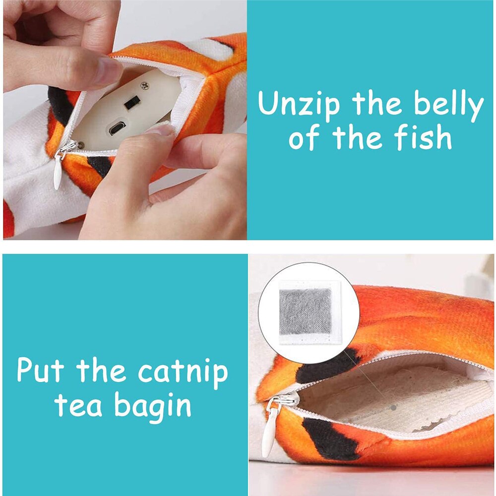 Floppy fish kattleksak rörlig fiskleksak för katter interaktiv floppande katt kicker fisk leksak dans vicka fisk kattmynta leksaker