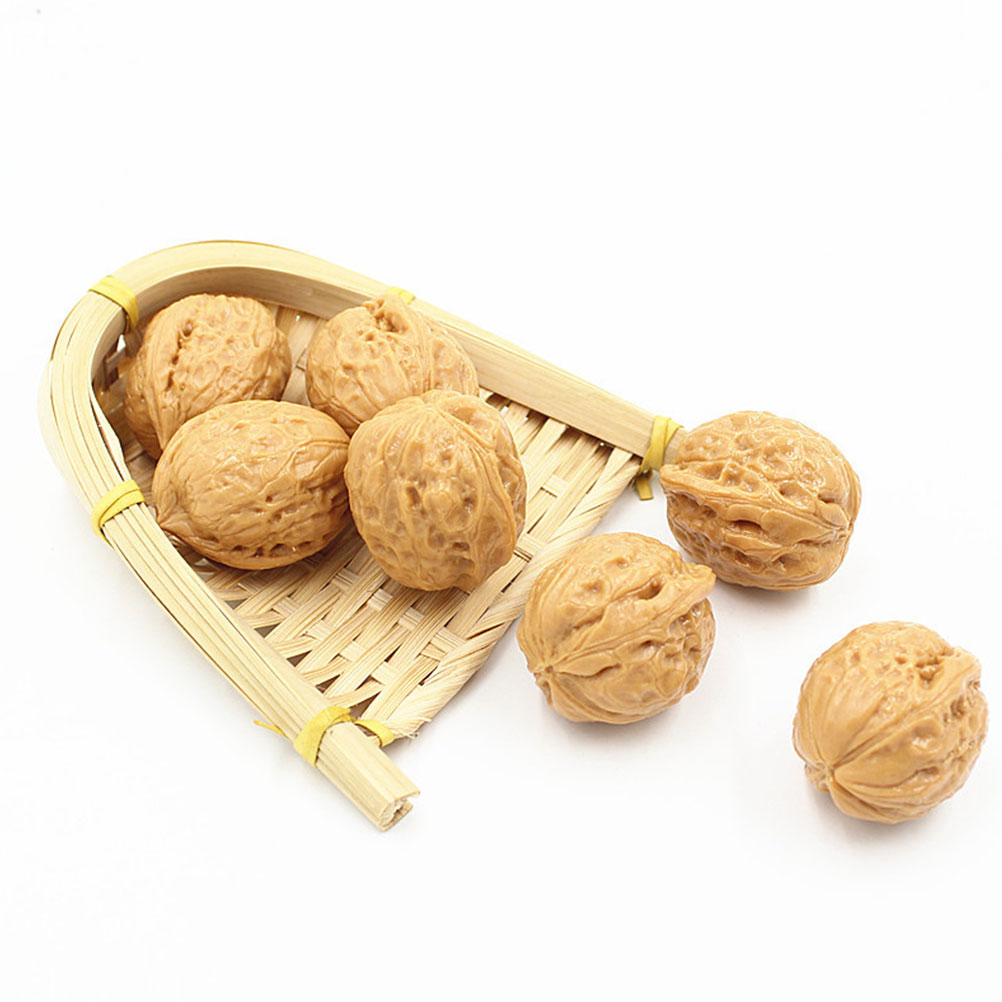 4Pcs Simulation Walnut Decorations Vivid Artificial Walnut Models Shop Window Decorations