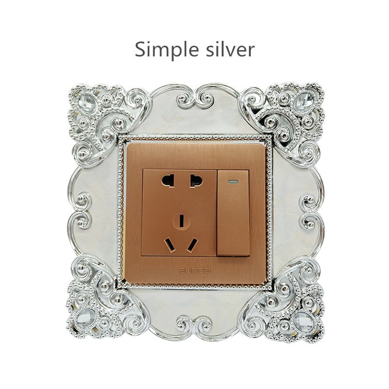 switch cover protection switch decorative stickers square switch wall lamp socket stickers decorative switch sticke: Purple