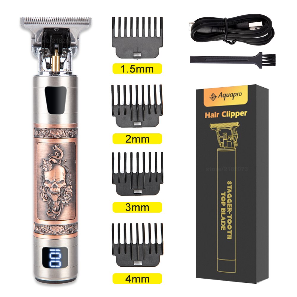 Haar Snijmachine Clipper Professionele Barbershop Oplaadbare Tondeuse Voor Mannen Elektrische Baard Scheerapparaat 0Mm Vintage T9: I SET