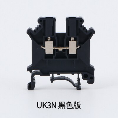 Uk3n din-skinne elektrisk leder terminalblokstik uk -3n: Sort