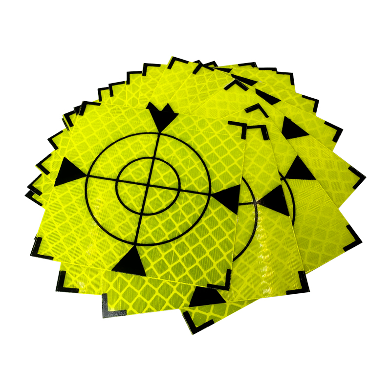 100 stks Maat 60mm 20 30 40 50 80 Reflector Vel Voor Total Station Survey Aardrijkskunde Fluorescerende Groene Driehoek reflecterende Sticker