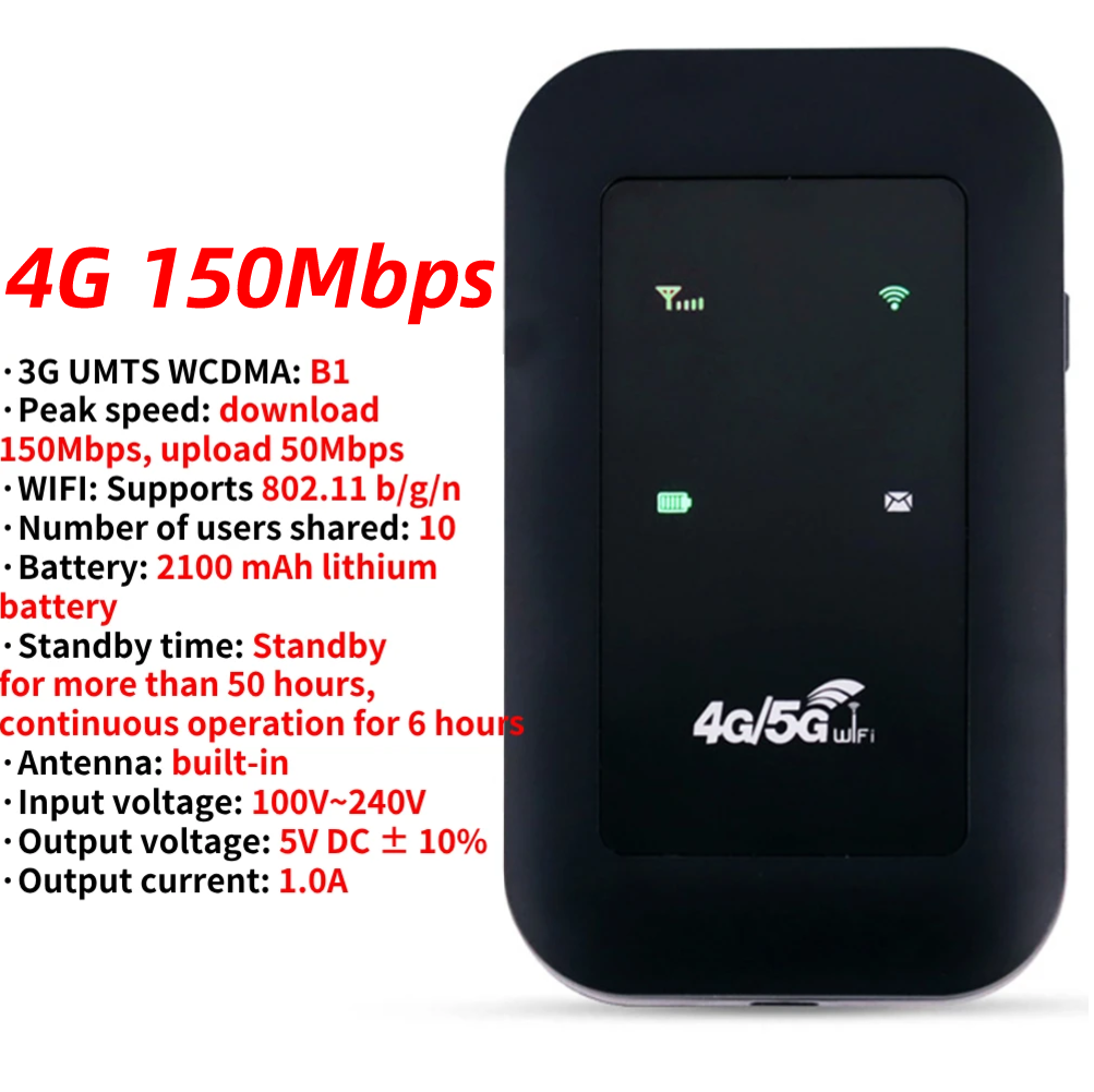 Repetidor WiFi de bolsillo 4G LTE, amplificador de señal, expansor de red, punto de acceso móvil, módem Mifi inalámbrico, ranura para tarjeta SIM, 150Mbps:  Opción1