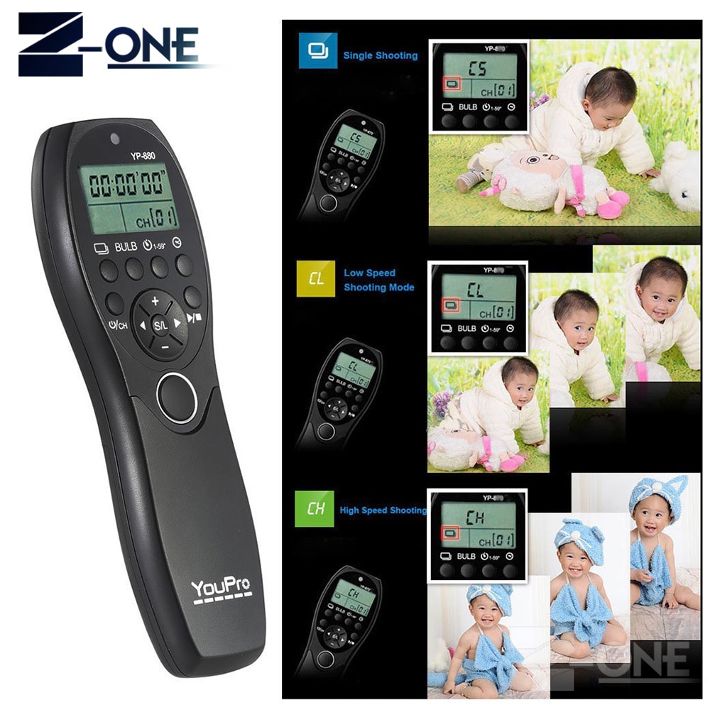 YP-880II/DC0 Timer Remote Control For Nikon D850 D810a D810 D800E D700 D500 D300s D200 D100 D5 D4s D4 D3s MC-30 MC-36 MC-DC0
