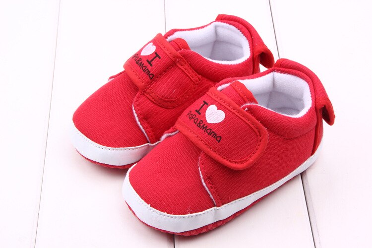 Nuevos zapatos pequeños para bebés, pegatinas mágicas de amor para niños, zapatos para niños pequeños: Rojo / 13-18 meses