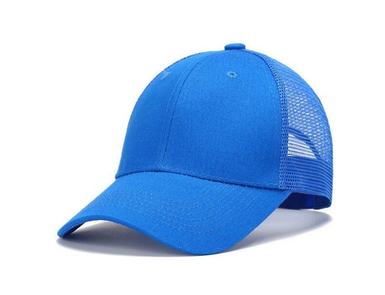 Frauen Baseball Kappe Frauen Hysterese Hut Sommer Messy Bun Mesh Hüte Casual Unisex Einstellbare Baseball Caps Weibliche: Blau