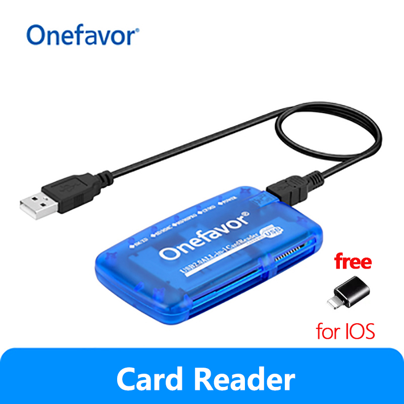 Portable Memory Card Reader SM Card Reader High Speed USB 2.0 All in One Cardreader Supply for SM SD MMC Memory Stick: Light  Blue