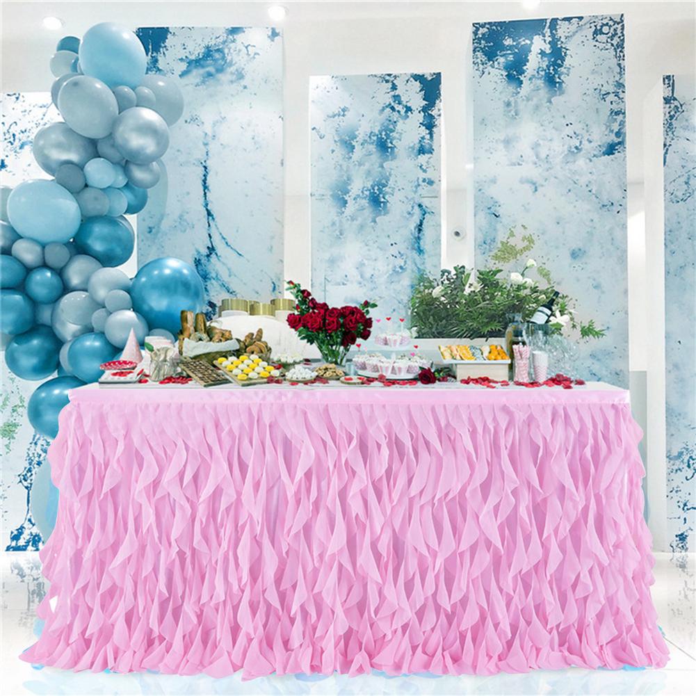 6 Ft Mermaid Curly Willow Table Skirt Tulle Table Skirt for Rectangle Table or Round Table,Tutu Table Skirt for Wedding Party