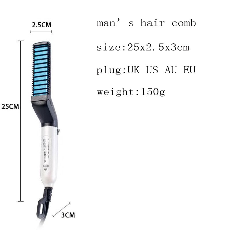 Men Hair Curling Iron M Styler All In One Ceramic Hair Styling Iron Comb Beard Straightener Curler Quick Hair Styler hair care