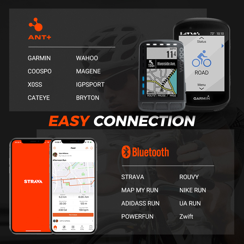 Coospo  h8 brystpulsmålerrem bluetooth 5.0 ant+ utendørs treningssensor  ip67 vanntett for wahoo garmin zwift strava