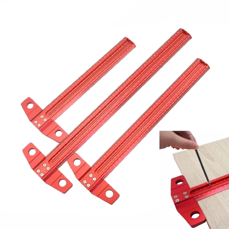Trazador de carpintería, regla tipo T de 60-600mm, regla de trazado, línea de aleación de aluminio, indicador de marcado, herramientas de medición DIY