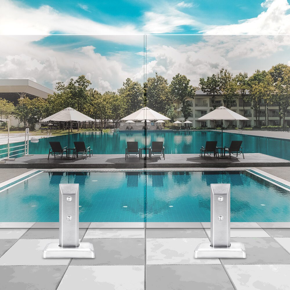 Rostfritt stål staket klämma golv stående glas klämma rektangulär trappa balkong badrum pool glas tappar balustrad klämma