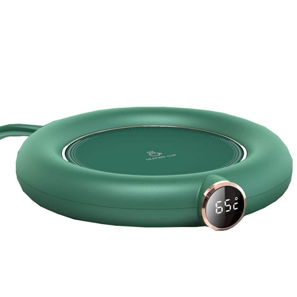 Coffee Tea Mug USB Warmer Pad Electric Heating Cup Pad Home Office 3 Temperatures Adjustable LCD Display Idea: Green