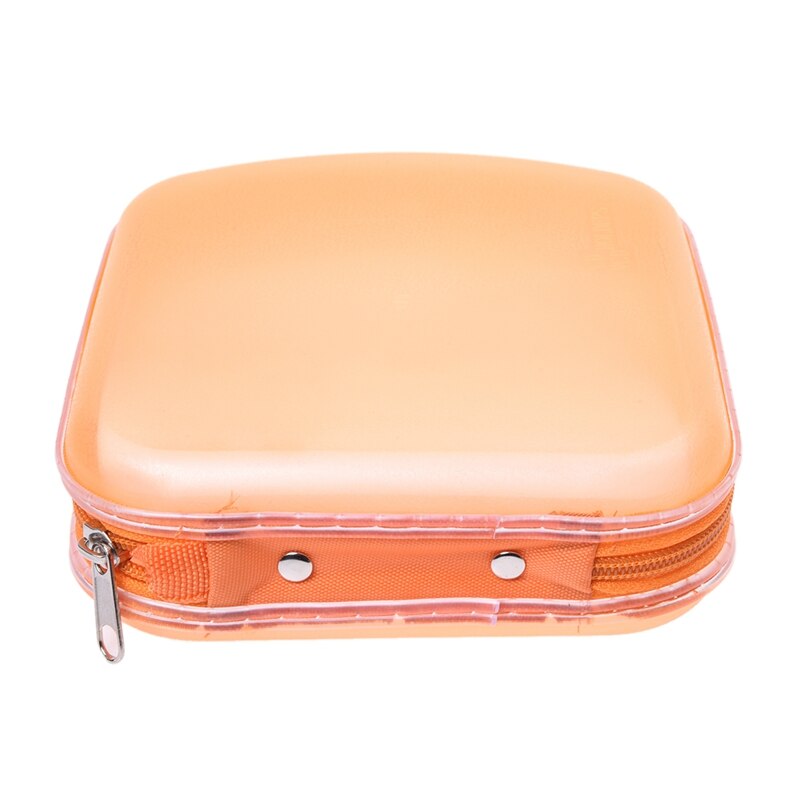 RISE-2 Pcs 40 Disc CD DVD VCD DJ Storage Media Holder Sleeve Case Hard Box Wallet Carry Bag, Orange &amp; Black