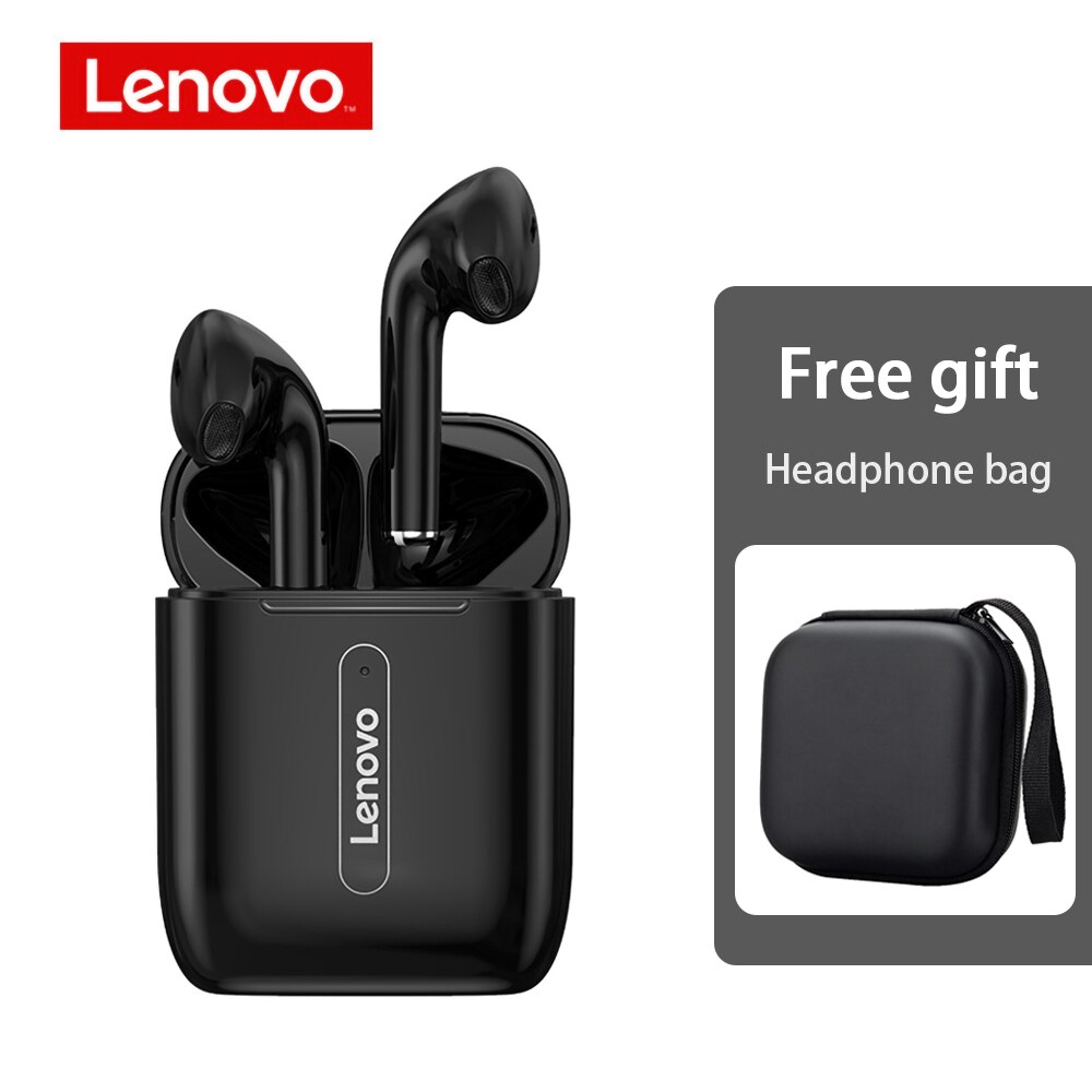 Lenovo-auriculares inalámbricos X9 con Bluetooth 5,0, cascos deportivos a prueba de sudor con Control de dos toques, HD, para Android e iOS: black with case