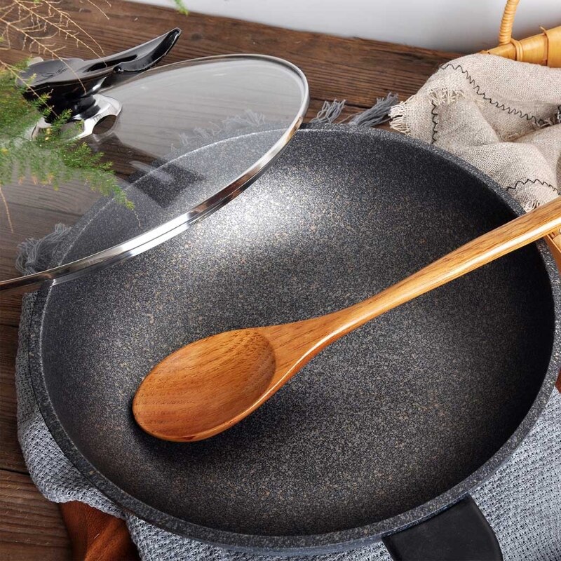 Cuillère géante en bois de 16.5 pouces, à Long manche pour cuisiner et remuer les ustensiles de cuisine