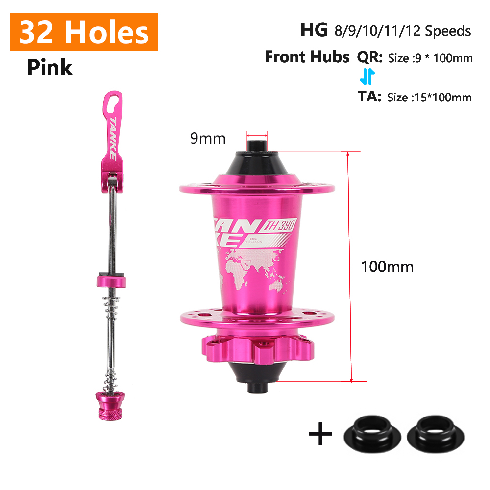 TANKE 120 Kliknaaf 6 Lager MTB Mountainbike Hub Voor Achter 28 32 36 Gaten QR Steekas Uitwisseling Schijfrem Fietsnaven HG: plum