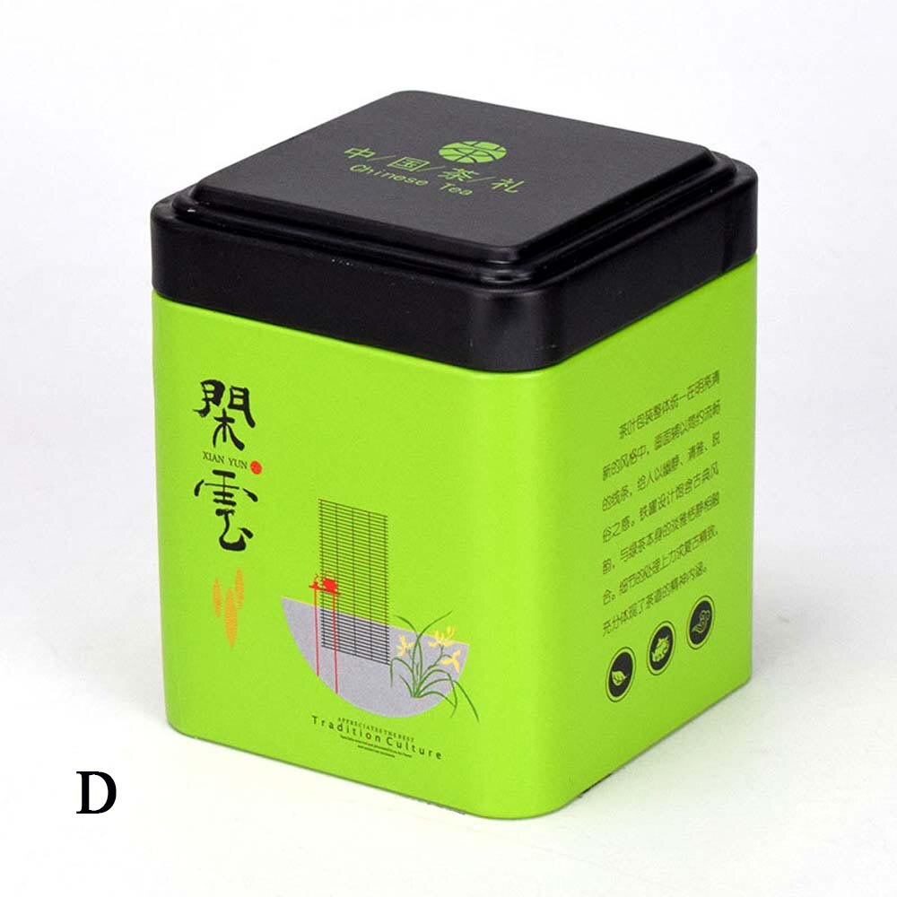 Mini blikken opbergdoos kleine koffie thee opbergpot vierkante verzegelde theebladeren ijzeren verpakkingsdoos chinese stijl container blikken: D