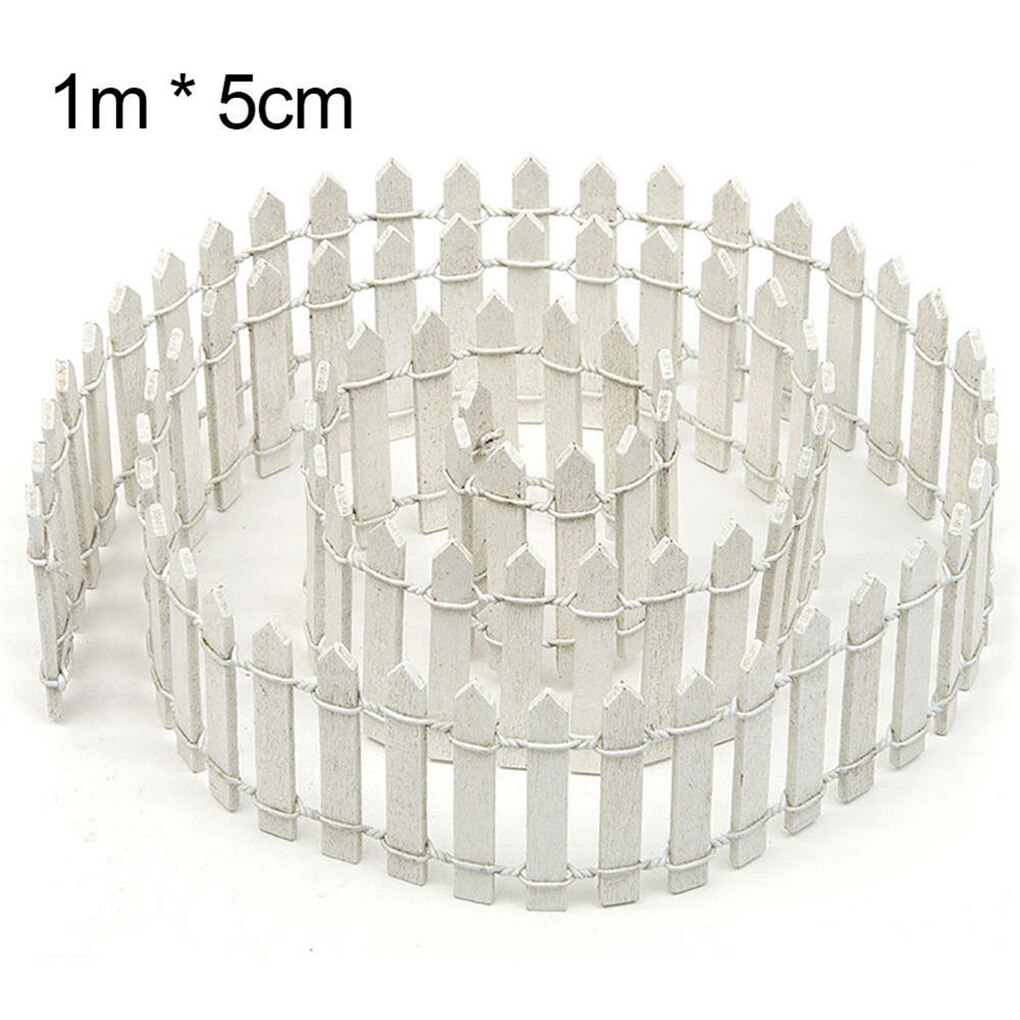100 * 5cm gør-det-selv mini hegn lille træ barriere miniature håndværk fe haven dukke håndtag dekoration