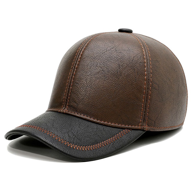 Orejeras de cuero PU de , gorros abrigados de invierno, sombreros para hombre a prueba de viento, a prueba de lluvia, gruesas, de piel sintética, gorras de bombardero en blanco para hombre: 02