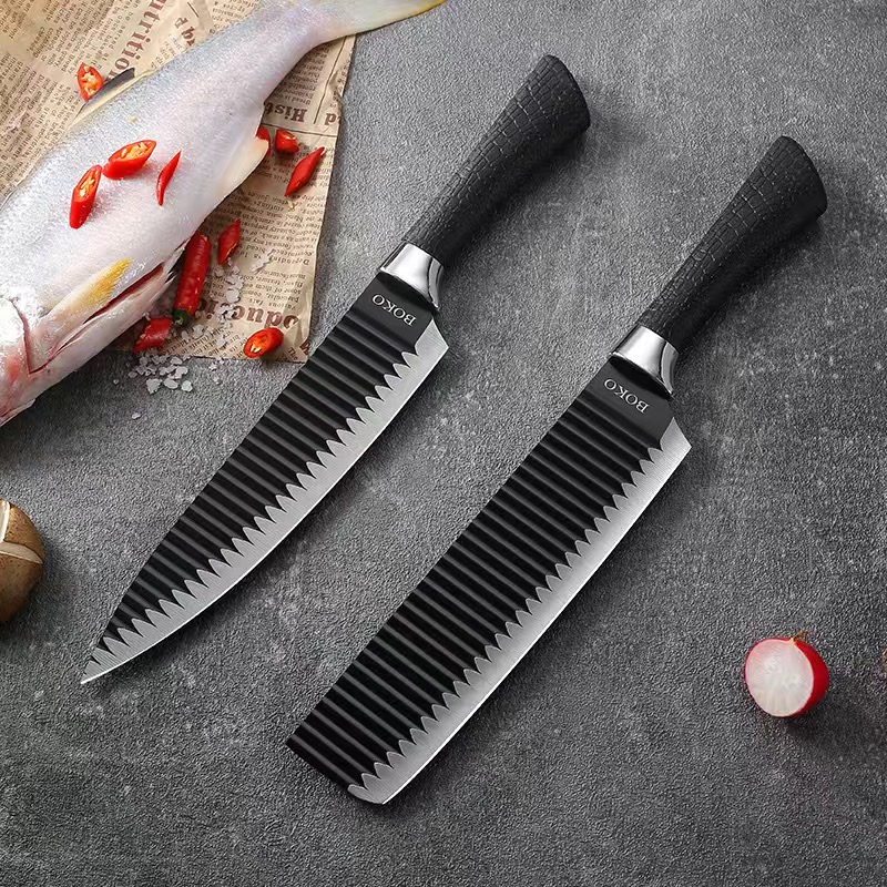 Forged Stainless Steel Manganese Steel Kitchen Knife Household Small Kitchen Knife Fruit Knife Chef's Knife Meat Cleaver: black