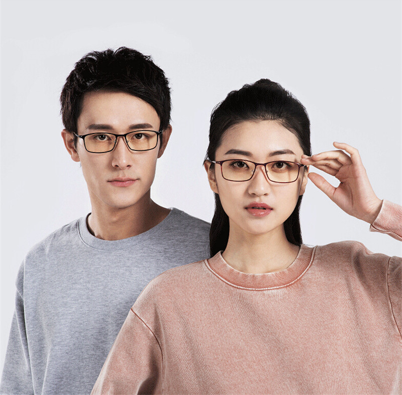Original Xiaomi TS Basic Anti Blue-ray UV400 gafas (marco rojo + lente amarillo claro) Unisex Anti-computadora pantalla gafas de lectura