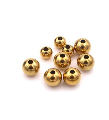 50pcs Gold Stainless Steel Balls Bead For DIY Bracelet Necklace Jewelry Craft Making Material: black / 9mm
