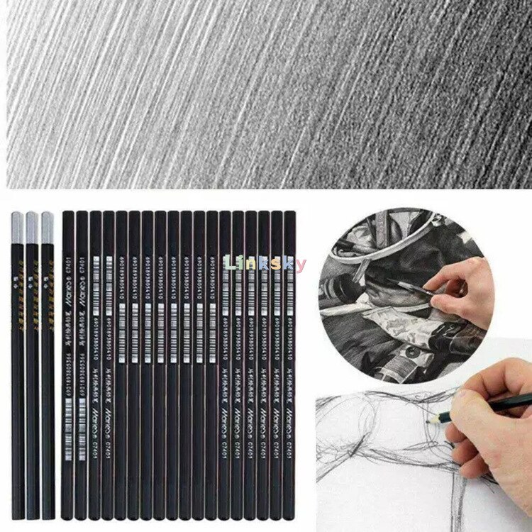 Marie's Sketch Pencil Set Sketching Drawing Kit,Wood Pencil Pencil Bags for Painter School Students,Art Supplies