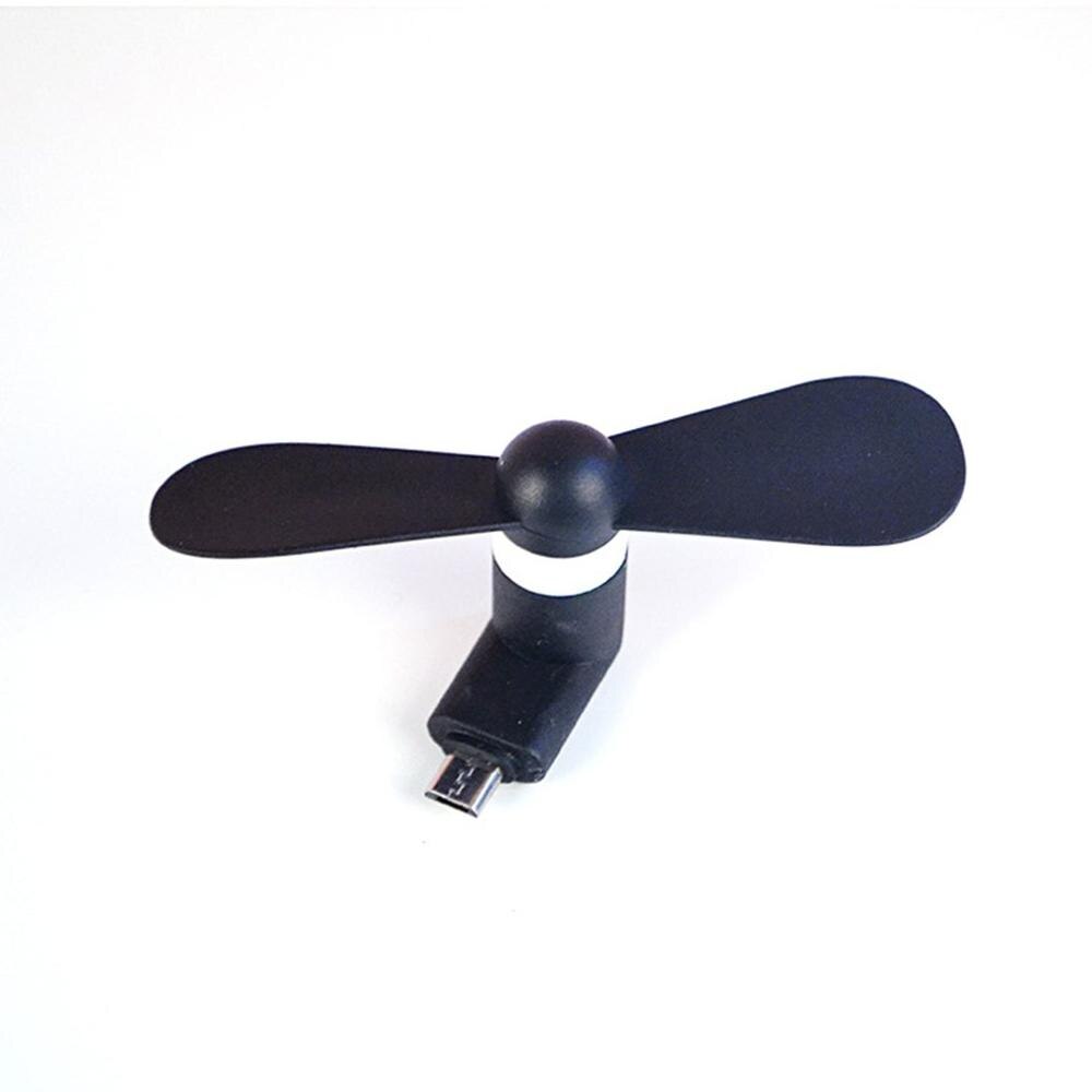 Mini USB Phone Fan - Portable Low Noise Cooler for Android Smartphones - Lightweight: Black