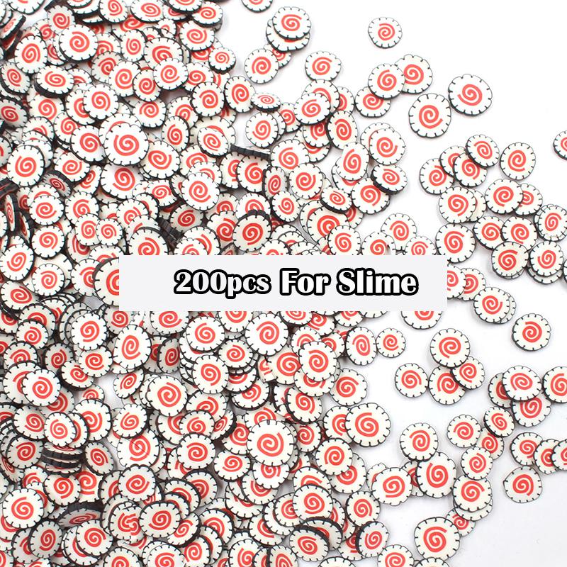 200Pcs Obst Scheiben Schleim Zusatzstoffe Weiche Fimo Scheiben für Nail art Schönheit Decor Schleim Füllstoff Supplies Charms Zubehör Spielzeug: 200Pcs Sushi