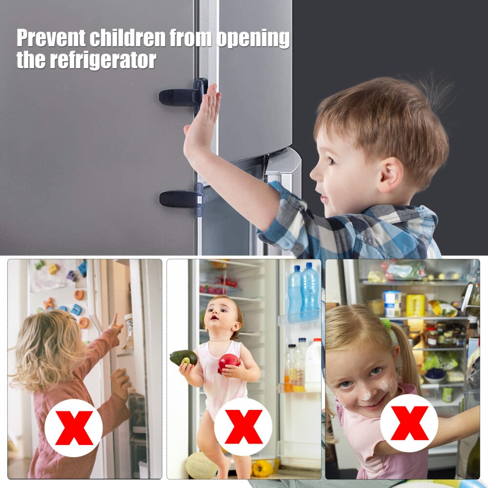 1Pc Multifunctionele Kind Kid Safety Lock Adhesive Kabinet Koelkast Lock