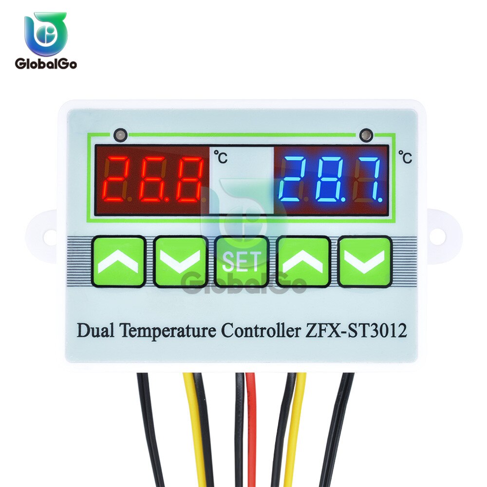 Controlador de temperatura, interruptor, timbre para corrección de temperatura, alarma ST3012, termómetro, termostato para incubadora de aire acondicionado: Blue / 12V 120W