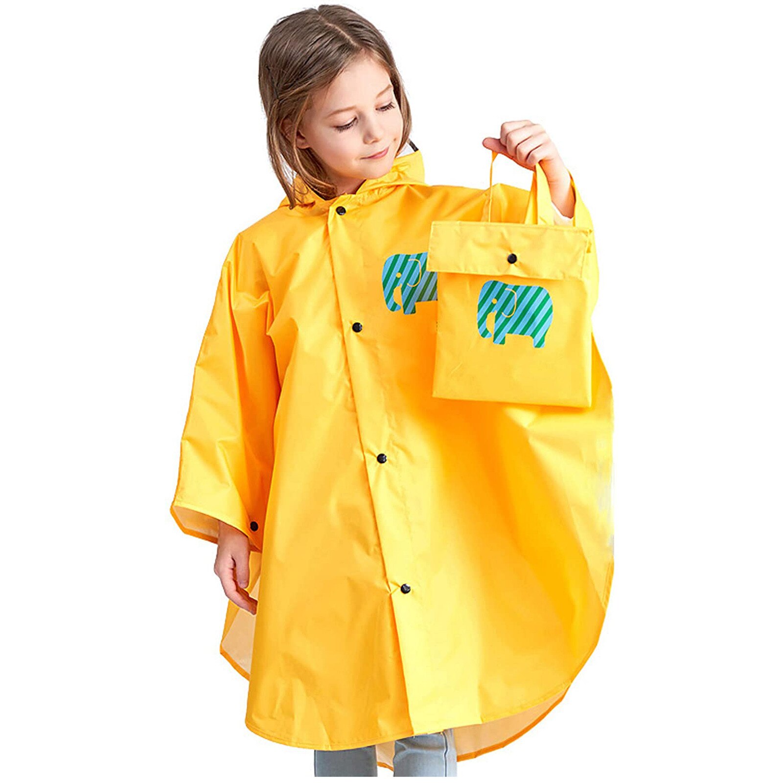 Chubasquero impermeable para niños y niñas, chaqueta impermeable con de dibujos animados en 3D para exteriores: Amarillo / 6 años