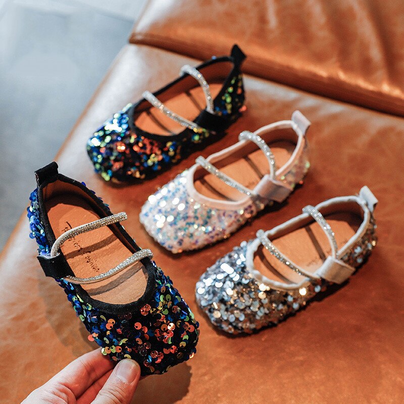 Meisjes leren schoenen herfst pailletten kinderen meisjes prinsessenschoenen platte meisjes nette schoenen maat 26-30 sz268