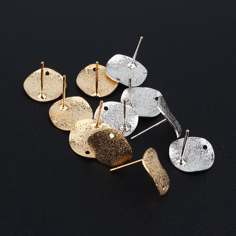 10 stücke 12mm Gold Unregelmäßigen Kreis Ohrring Basis Erkenntnisse Zina Legierung Ohrringe Machen Zubehör Eardrop DIY Schmuck Machen AC211