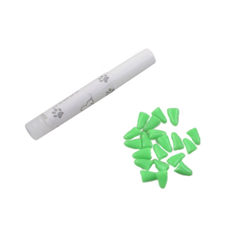 20 stuks siliconen zachte nagelkapjes voor katten, nagelbeschermer voor kattenpoten, 6 kleuren, maat xs-l, voor verzorgingsaccessoire voor katten: G / M