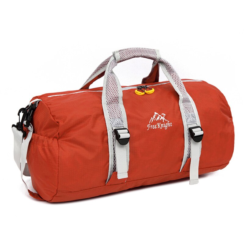 Udendørs vandtæt sports gym tasker nylon træningstaske ultralet foldbar fitness skuldertaske rejse håndtaske: Orange
