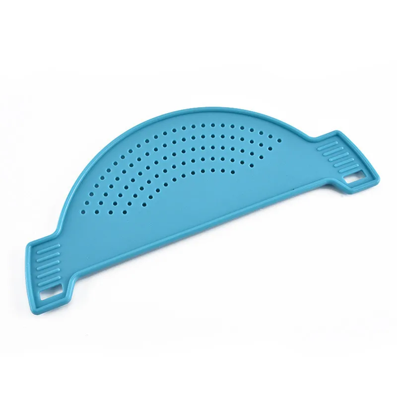 Plastic pot trechter zeefjes waterfilters rijst accessoires handvat fruit groente was vergiet keukengadgets: Blauw