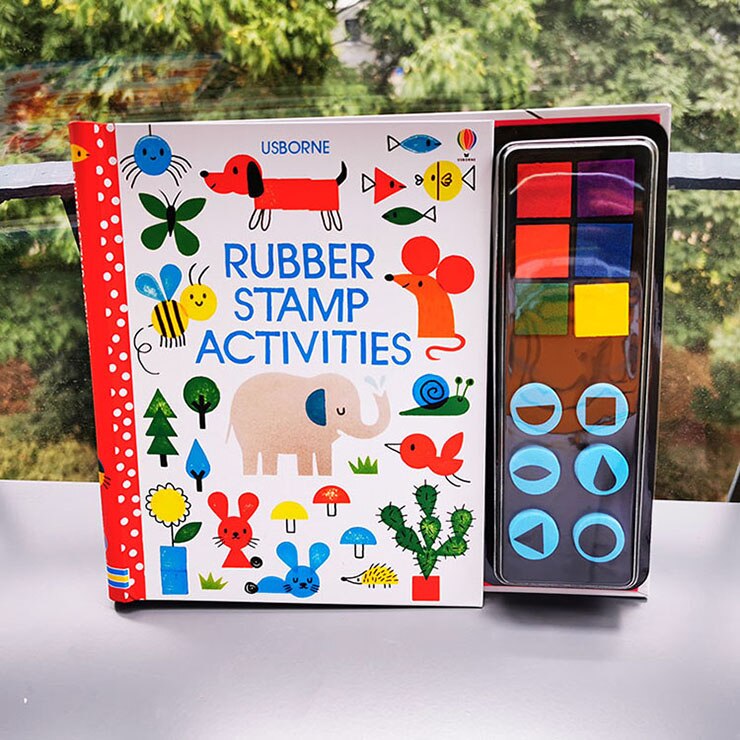 Children Fingerprinting Books with Rubber Stamps Ink Pad kids Activities Doodling Book Animal Garden Kindergarten DIY Craft Toy: funny A