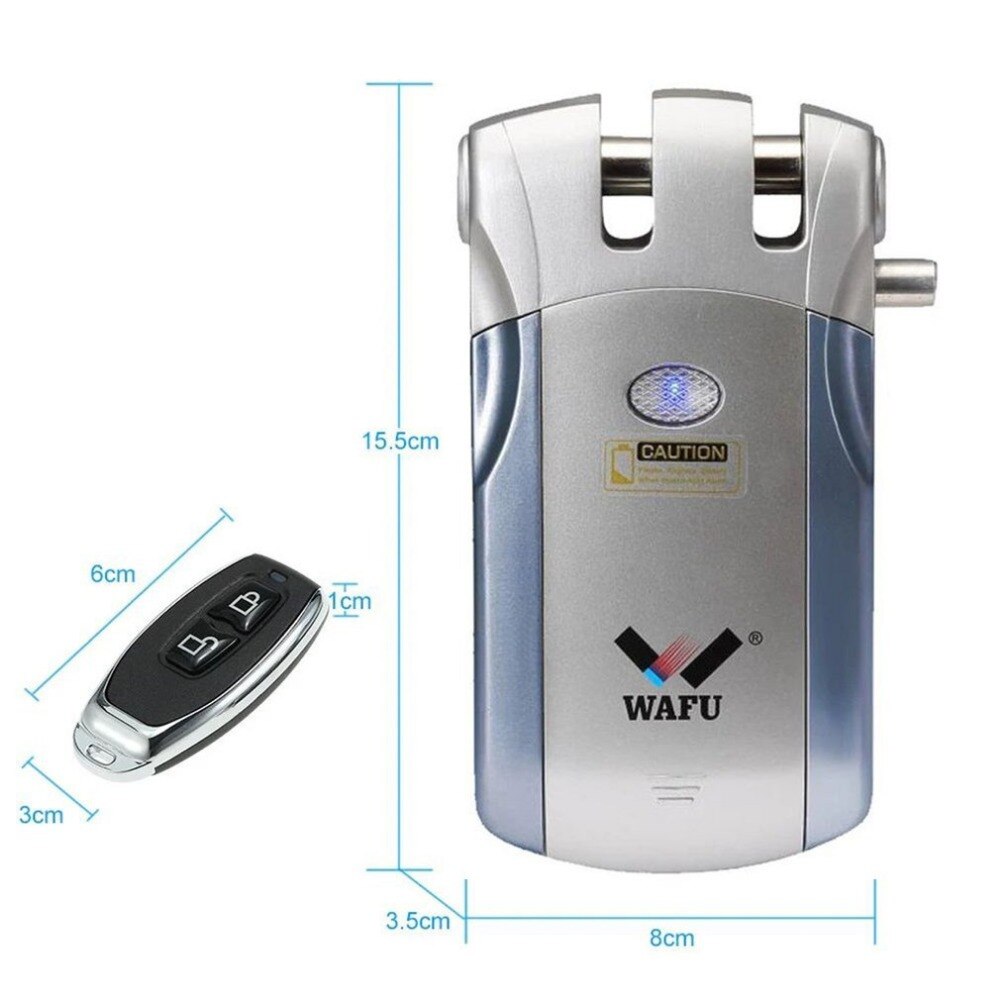 Wafu WF-018 Wireless Electric Door Lock Smart Keyless Security Door Lock with 4 Remote Controllers Deadbolt Easy Installing