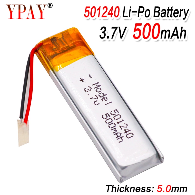 3.7V 500Mah 501240 Batterij Li-Polymeer Oplaadbare Batterij 501240 Li Po Lithium Cellen Voor Gps Bluetooth Oortelefoon MP3 MP4 051240