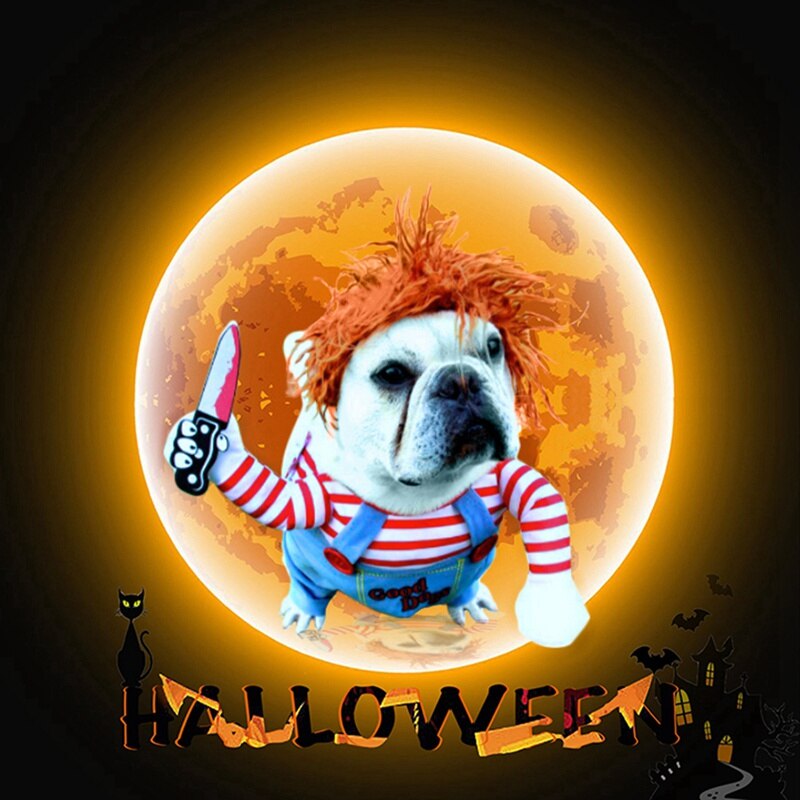 Halloween Dog Cosplay Costume Sets Dog Funny Costumes Pet Clothes Adjustable Novelty Clothing For Medium Large Dogs Bulldog Pug