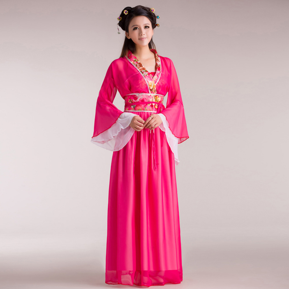 Chinese Folk Dance Costume adult Ancient Hanfu National Cosplay Traditional Chinese Clothing for Women Clothes Lady Stage Dress: L / Beige